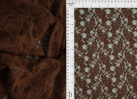 Floral Double Border Lace Fabric 95 Nylon 5 Spandex Stretch Material 57/58 Inches Wide
