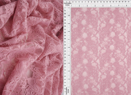 Floral Double Border Lace Fabric 95 Nylon 5 Spandex Stretch Material 57/58 Inches Wide