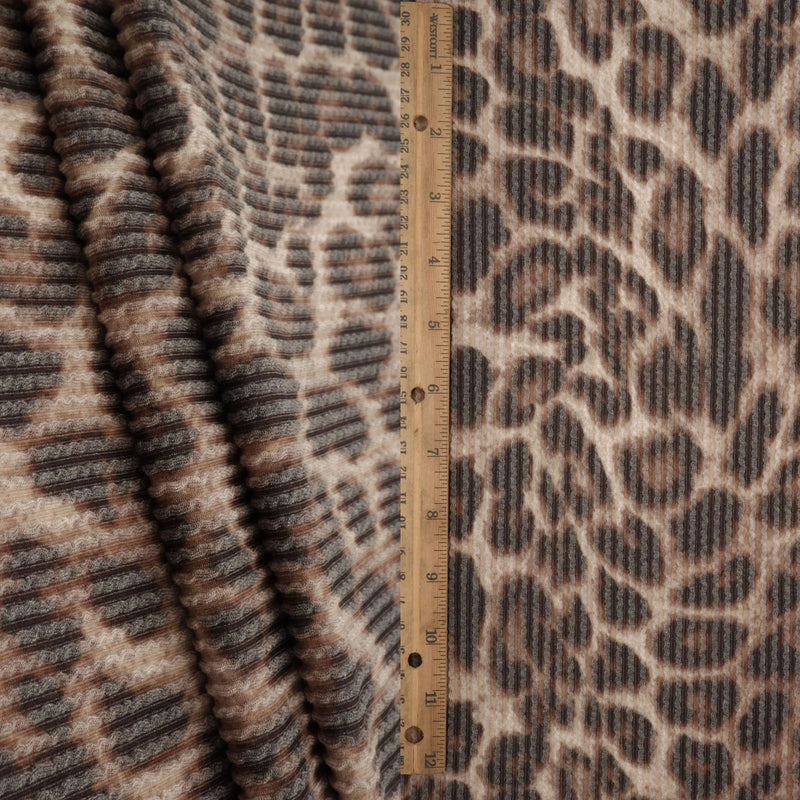 Cozy Leopard Animal Double Knit Fabric 56/57" Wide Soft Stretchy Polyester Rayon Spandex