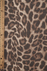 Leopard Double Knit Fabric Taupe Brown