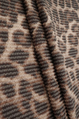 Leopard Double Knit Fabric Taupe Brown