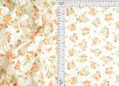 Printed Lace Ditsy Orange Pink
