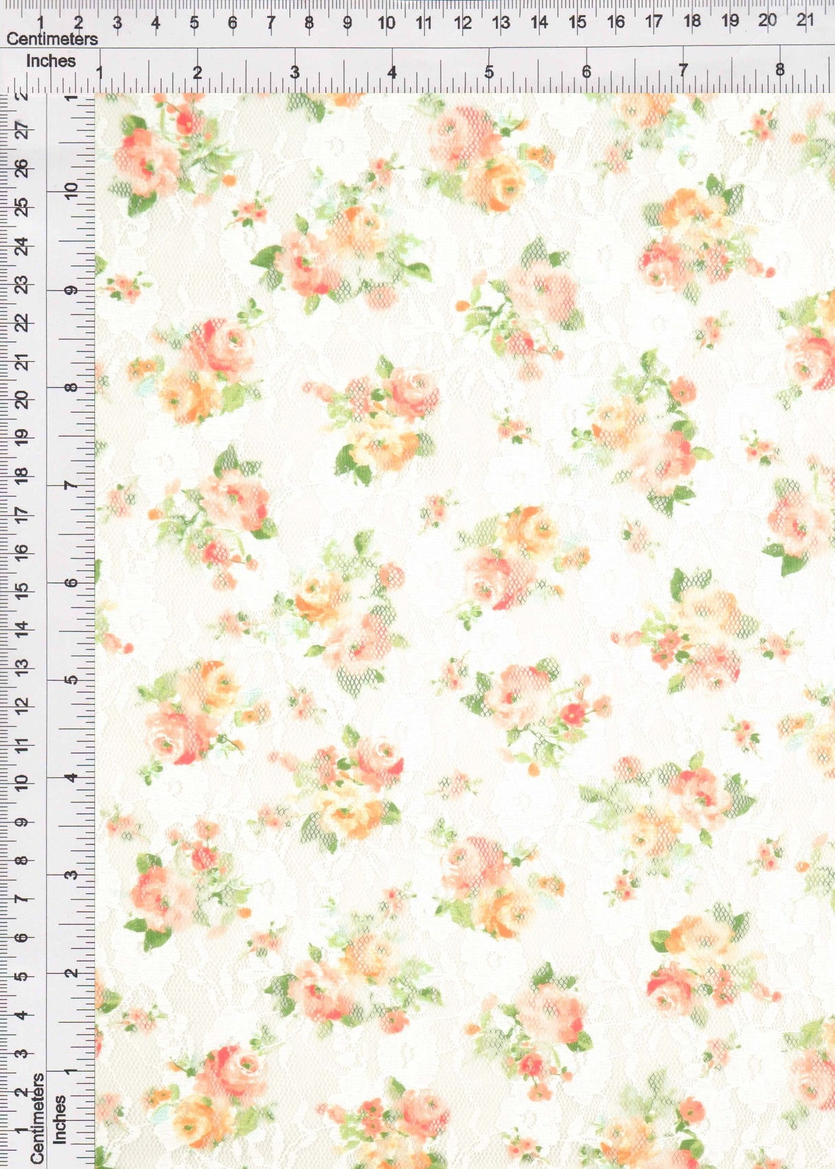 Printed Lace Ditsy Orange Pink