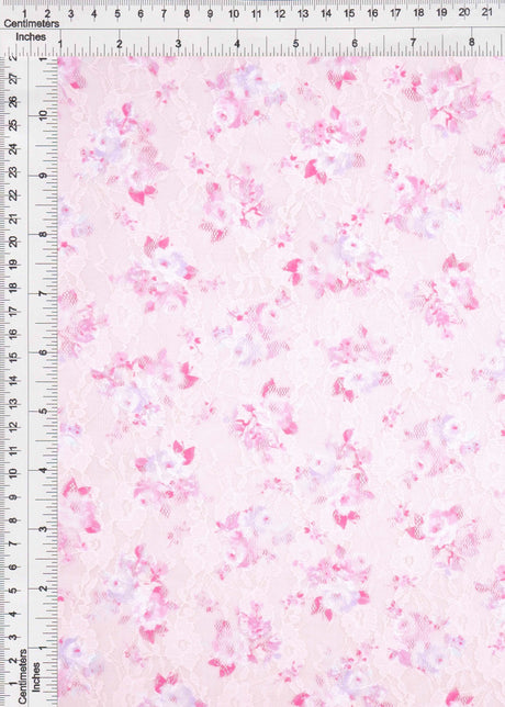 Printed Lace Ditsy Orange Pink