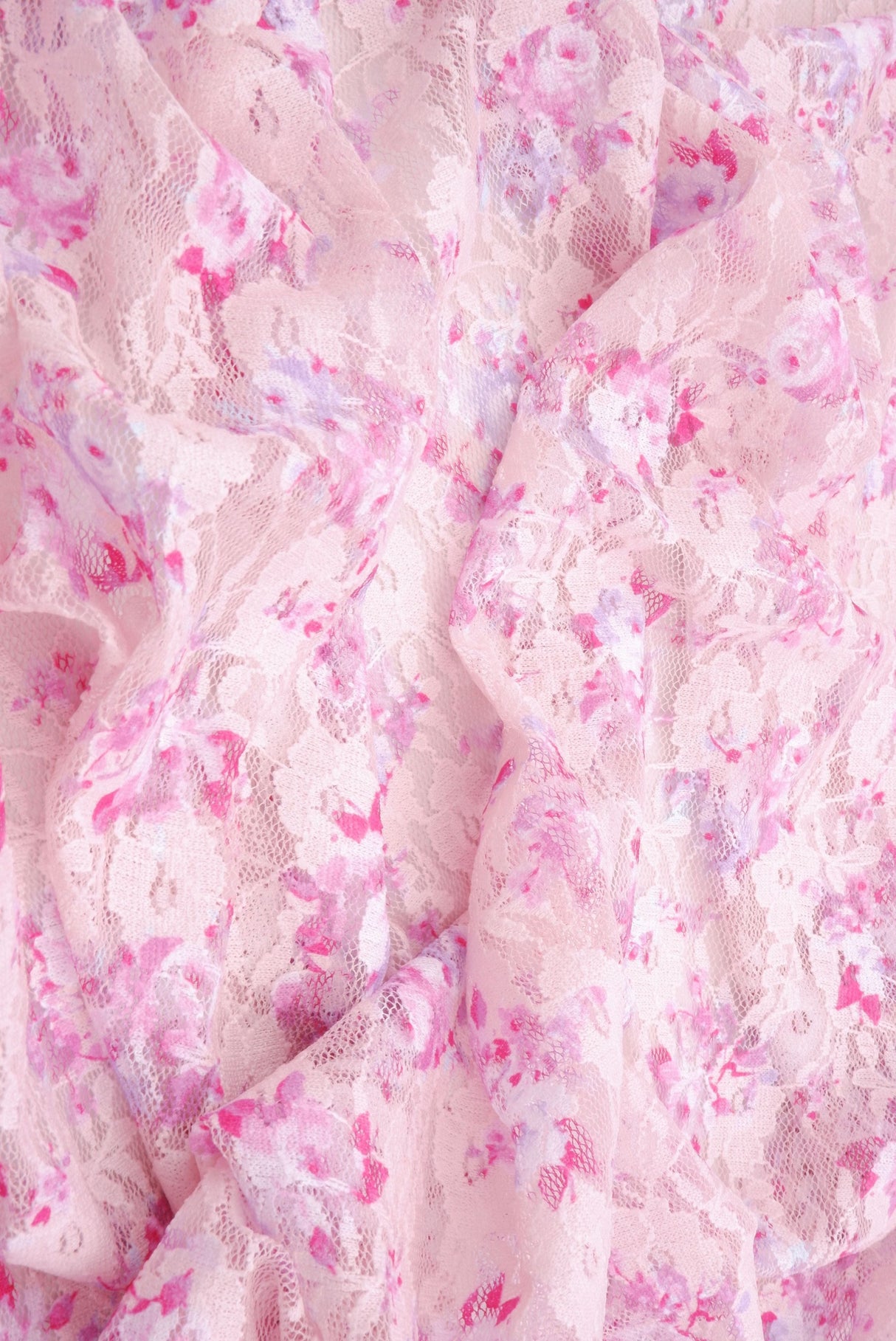 Printed Lace Ditsy Orange Pink