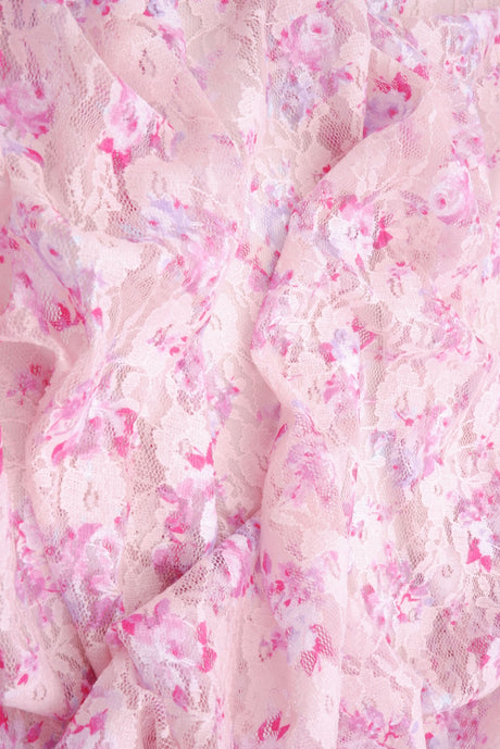 Printed Lace Ditsy Orange Pink
