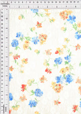 Floral Printed Lace Ivory Blue