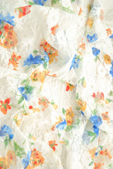 Floral Printed Lace Ivory Blue
