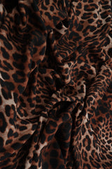 Leopard Print Knit Fabric Brown