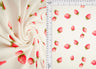 Pointelle Ribbed Knit Strawberry Print Fabric