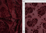 Floral Flocked Mesh Stretch Fabric