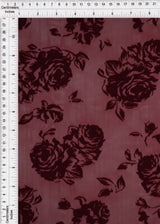 Floral Flocked Mesh Stretch Fabric