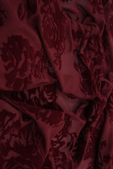 Floral Flocked Mesh Stretch Fabric