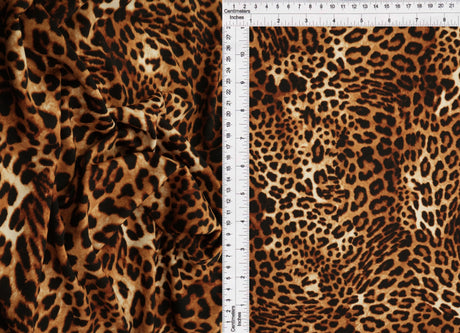 Leopard Print Knit Fabric Brown