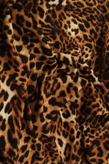 Leopard Print Knit Fabric Brown