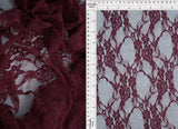Floral Lace Fabric 92 Nylon 8 Spandex Soft Stretch Lightweight 58/60 Inches Wide