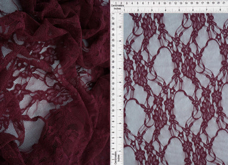 Floral Lace Fabric 92 Nylon 8 Spandex Soft Stretch Lightweight 58/60 Inches Wide