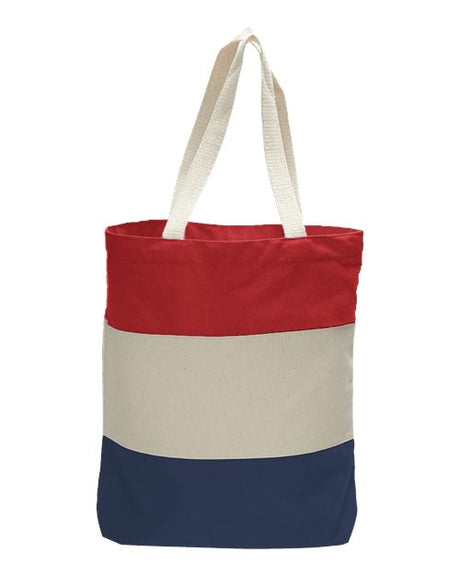 11L Tri-Color Cotton Canvas Tote