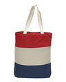 11L Tri-Color Cotton Canvas Tote