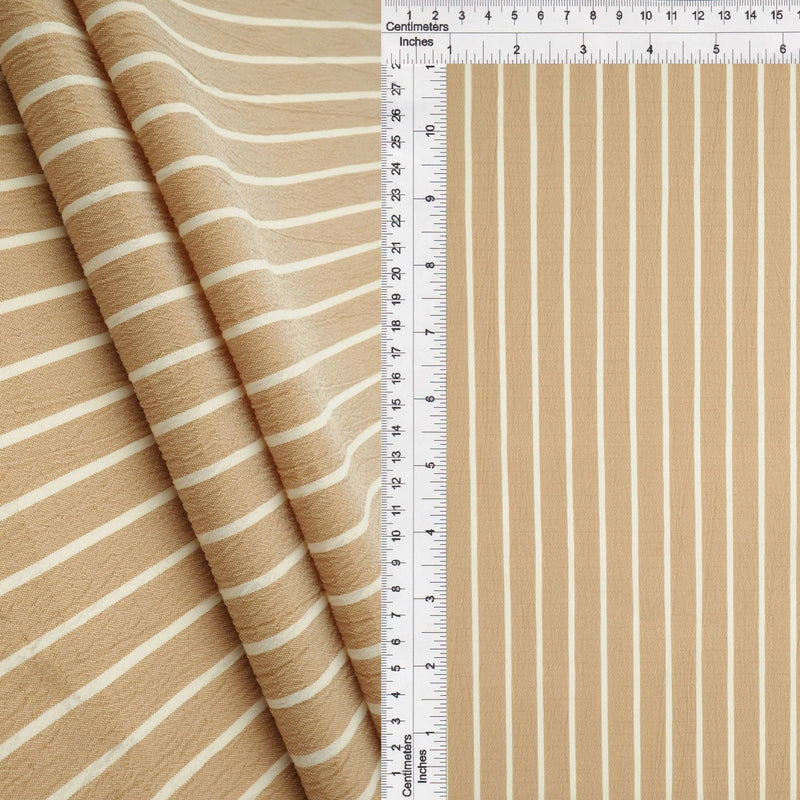 Crinkle Stripe Woven Fabric Lightweight Home Decor & Drapery Fabric, 58/59" Wide