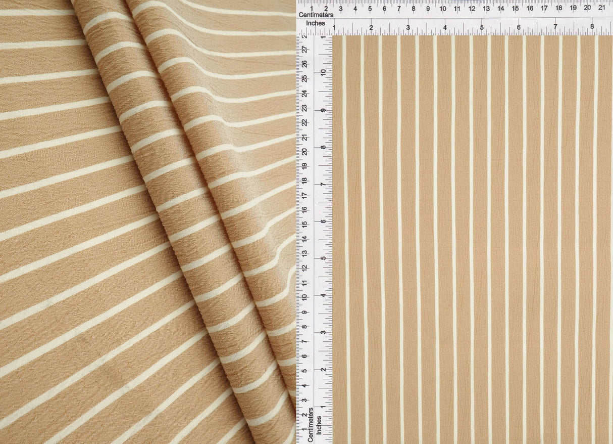 Crinkle Stripe Woven Fabric Lightweight Home Decor & Drapery Fabric, 58/59" Wide