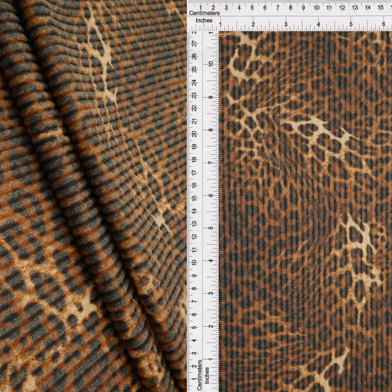 Leopard Print Double Knit Jacquard Fabric