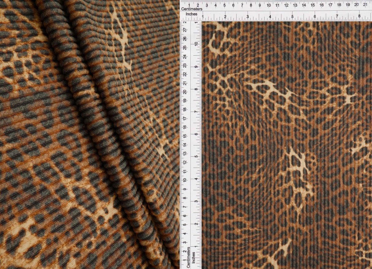 Leopard Print Double Knit Jacquard Fabric