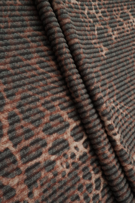 Leopard Print Double Knit Jacquard Fabric