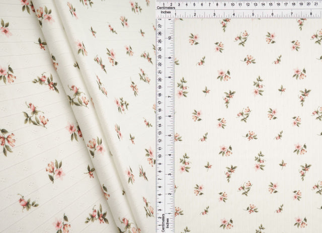 Pointelle Ditsy Print Knit Fabric