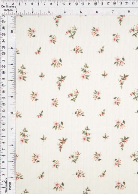 Pointelle Ditsy Print Knit Fabric