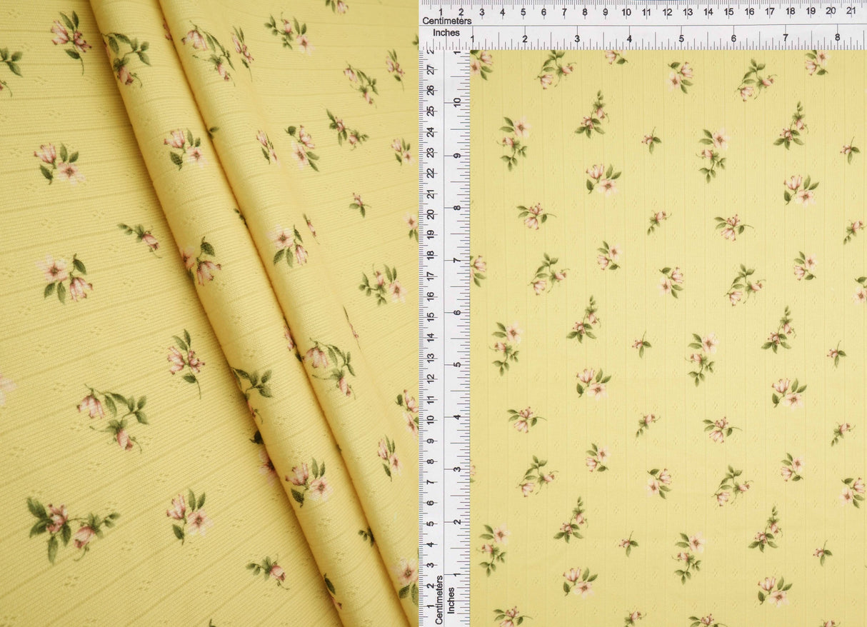 Pointelle Ditsy Print Knit Fabric