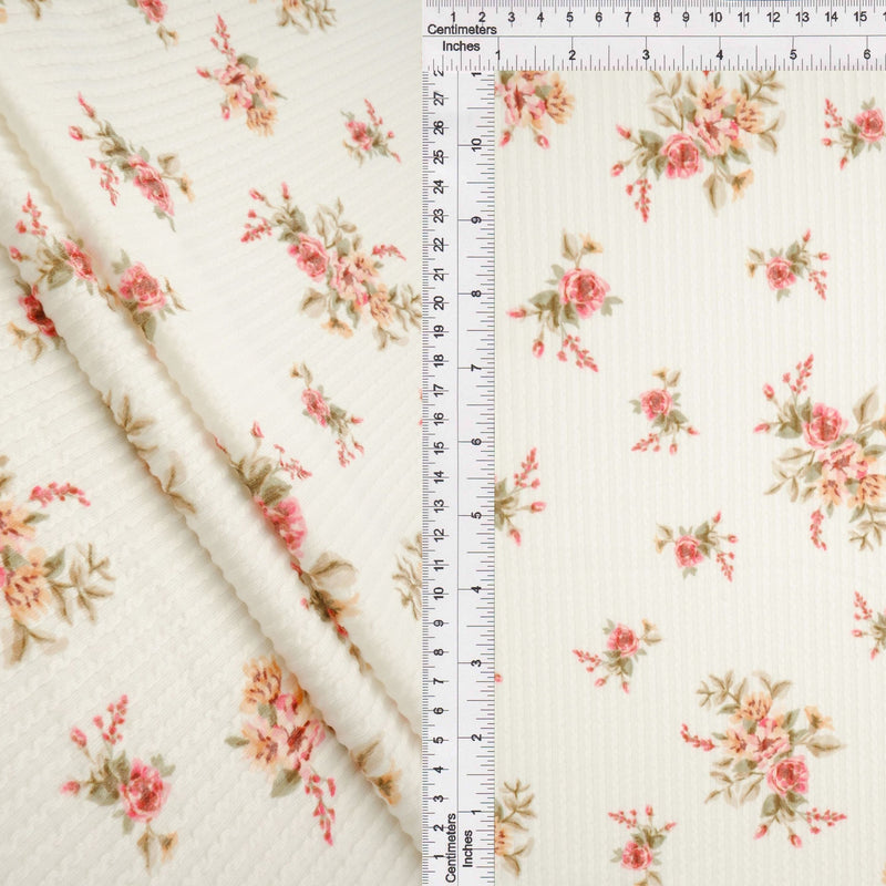 Double Knit Cozy Ditsy Print Fabric