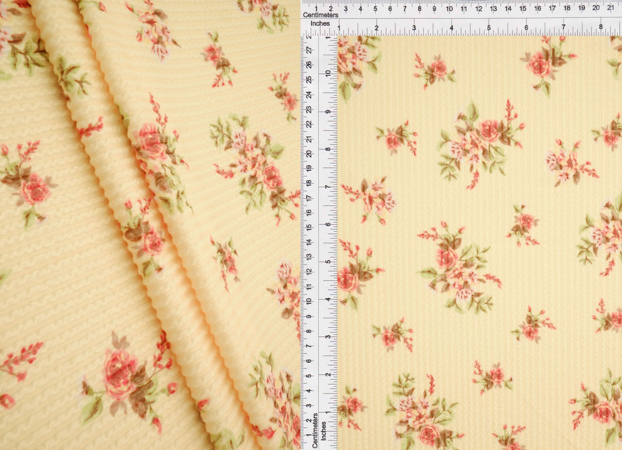 Double Knit Cozy Ditsy Print Fabric