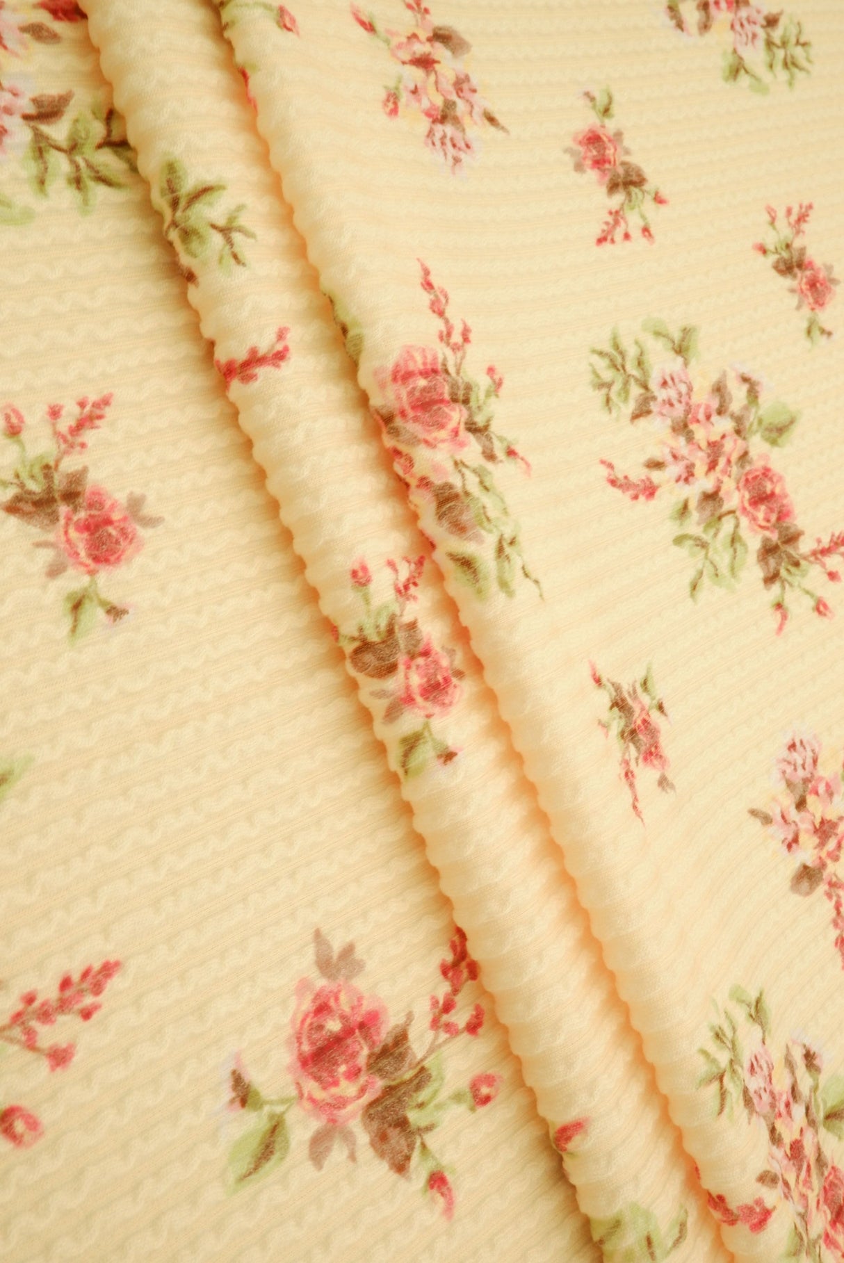 Double Knit Cozy Ditsy Print Fabric