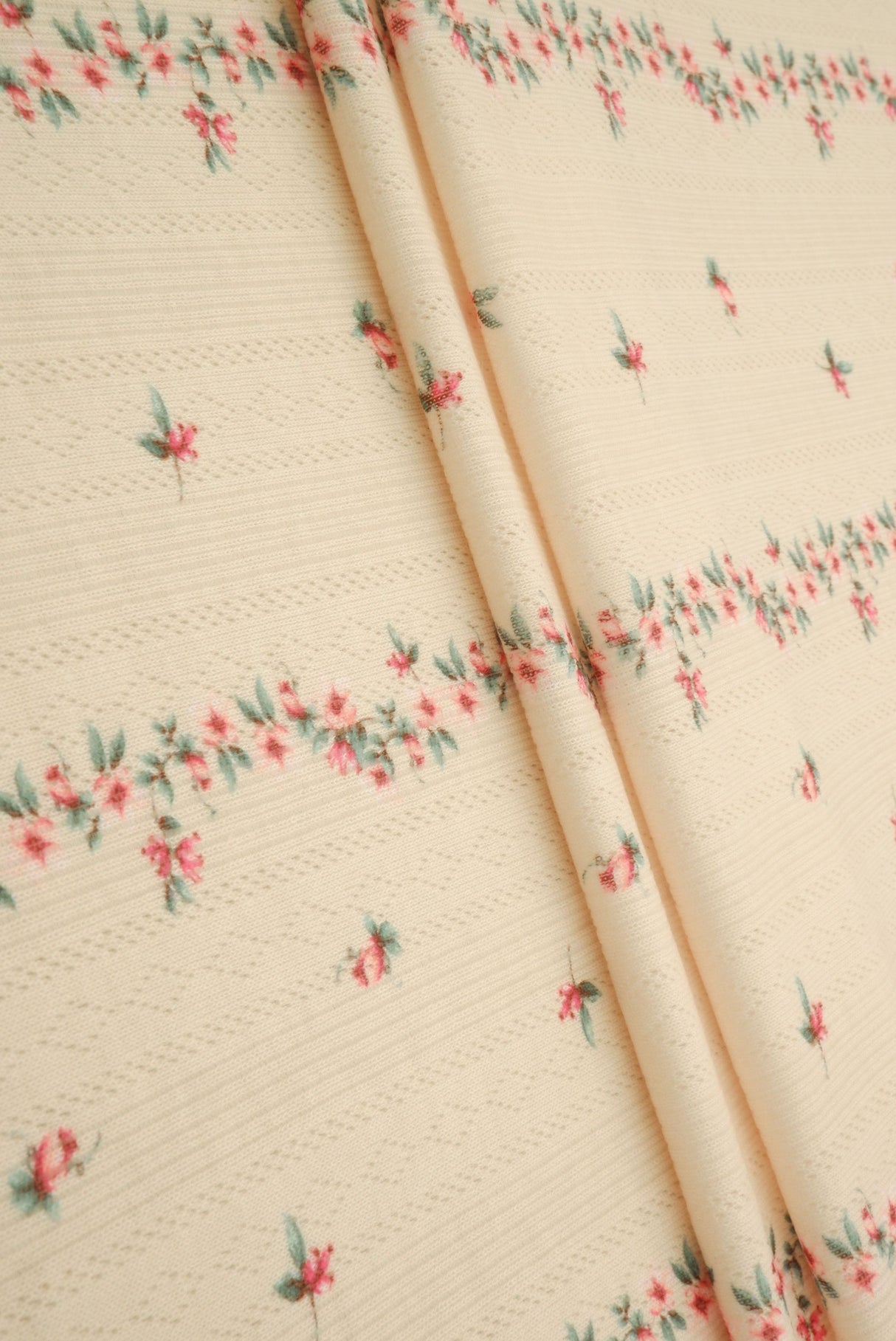 Floral Pointelle Knit Fabric