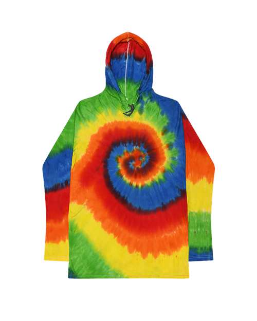 Tie-Dyed Hooded Long Sleeve T-Shirt