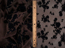 Floral Flocked Mesh Fabric