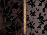 Floral Flocked Mesh Fabric