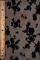 Floral Flocked Mesh Fabric