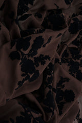 Floral Flocked Mesh Fabric