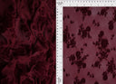 Floral Flocked Mesh Fabric