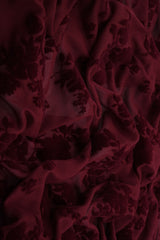 Floral Flocked Mesh Fabric