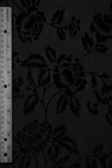 Floral Velvet Burnout Black Knit Fabric