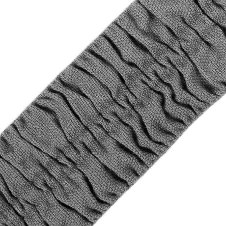 Italian Gray Ruched Stretch Wool Trimming - 2.375"