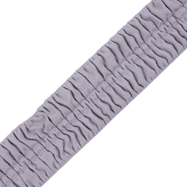 Italian Silver Ruched Stretch Wool Trimming - 2.375"