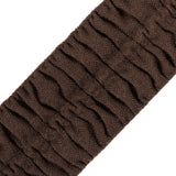 Italian Dark Brown Ruched Stretch Wool Trimming - 2.375"