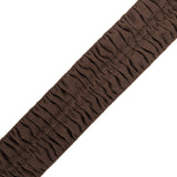 Italian Dark Brown Ruched Stretch Wool Trimming - 2.375"