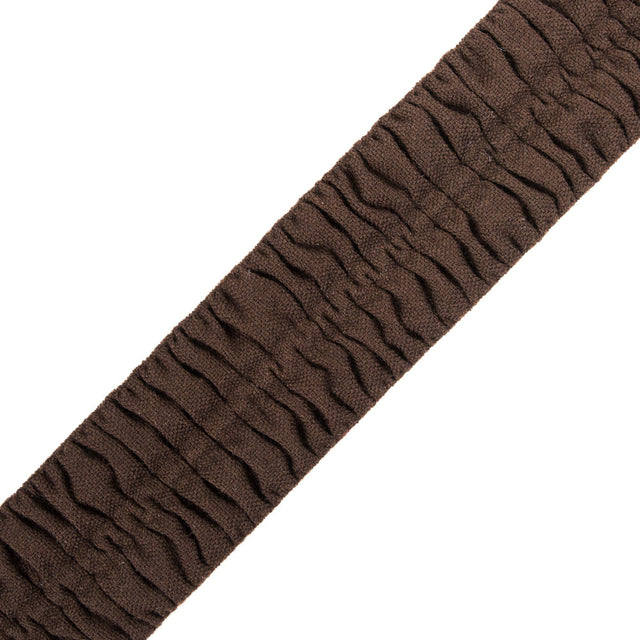 Italian Dark Brown Ruched Stretch Wool Trimming - 2.375"