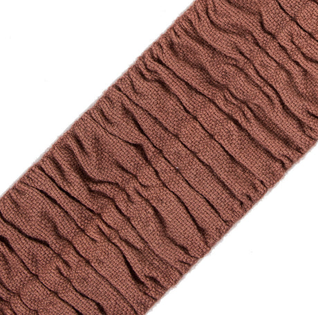 Italian Dusty Rose Ruched Stretch Wool Trimming - 2.375"