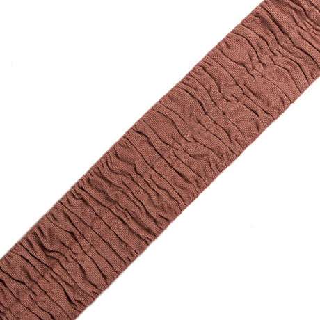 Italian Dusty Rose Ruched Stretch Wool Trimming - 2.375"